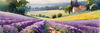 Serene Lavender Field Swaying in Breeze with Pastel Sky Landscape Print