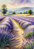 Serene Lavender Field Swaying in Breeze with Pastel Sky Landscape Print