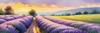 Serene Lavender Field Swaying in Breeze with Pastel Sky Landscape Print