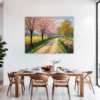 Blossom-lined Country Road Dining Room Demo