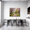 Blossom-lined Country Road Dining Room Demo