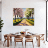 Blossom-lined Country Road Dining Room Demo