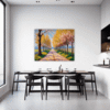 Blossom-lined Country Road Dining Room Demo