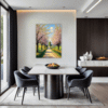 Blossom-lined Country Road Dining Room Demo