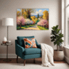 Blossom-lined Country Road Living Room Demo