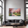 Blossom-lined Country Road Living Room Demo