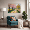 Blossom-lined Country Road Living Room Demo