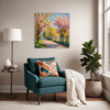 Blossom-lined Country Road Living Room Demo