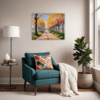 Blossom-lined Country Road Living Room Demo