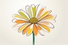 Minimalist Line Art of Chrysanthemum's Layered Petal Heart