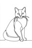 Minimalist Line Art of British Shorthair Cat Lying Down Looking Up