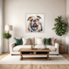 Bulldog Abstract Portrait Living Room Demo