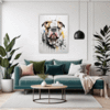 Bulldog Abstract Portrait Living Room Demo