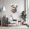 Bulldog Abstract Portrait Living Room Demo