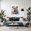 Bulldog Abstract Portrait Living Room Demo