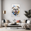 Bulldog Abstract Portrait Living Room Demo