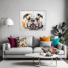 Bulldog Abstract Portrait Living Room Demo