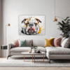 Bulldog Abstract Portrait Living Room Demo