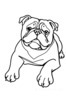 Minimalist Line Drawing of a Relaxed Bulldog Sprawled Out