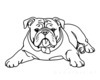 Minimalist Line Drawing of a Relaxed Bulldog Sprawled Out