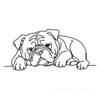 Minimalist Line Art of a Lazing Bulldog