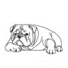 Minimalist Line Art of a Lazing Bulldog