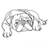 Minimalist Line Art of a Lazing Bulldog