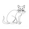 Minimalist Line Art of a Relaxed Burmese Cat