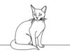 Minimalist Line Art of a Relaxed Burmese Cat