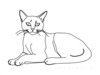 Minimalist Line Art of a Relaxed Burmese Cat