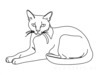 Minimalist Line Art of a Relaxed Burmese Cat