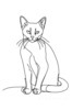 Minimalist Line Art of a Relaxed Burmese Cat