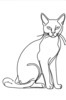 Minimalist Line Art of a Relaxed Burmese Cat