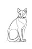 Minimalist Line Art of a Relaxed Burmese Cat
