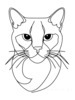 Minimalist Line Art of a Relaxed Burmese Cat