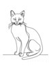 Minimalist Line Art of a Relaxed Burmese Cat