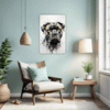 Cane Corso Abstract Art Living Room Demo