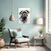 Cane Corso Abstract Art Living Room Demo