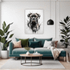 Cane Corso Abstract Art Living Room Demo