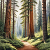 Realistic Cedar Forest with Pine Needle Carpet Art Print