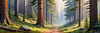 Realistic Cedar Forest with Pine Needle Carpet Art Print