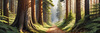 Realistic Cedar Forest with Pine Needle Carpet Art Print