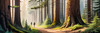 Realistic Cedar Forest with Pine Needle Carpet Art Print