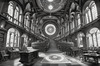 Surreal Black and White Library with Celestial Zodiac Map Art Print