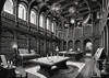 Surreal Black and White Library with Celestial Zodiac Map Art Print