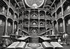Surreal Black and White Library with Celestial Zodiac Map Art Print