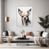 Chihuahua Abstract Artwork Living Room Demo