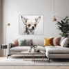 Chihuahua Abstract Artwork Living Room Demo