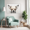 Chihuahua Abstract Artwork Living Room Demo