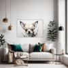 Chihuahua Abstract Artwork Living Room Demo